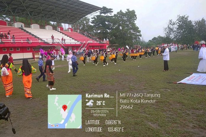 Pelepasan Pawai Pembangunan dan Budaya HUT RI Ke-79 di Stadion Abdul Manaf