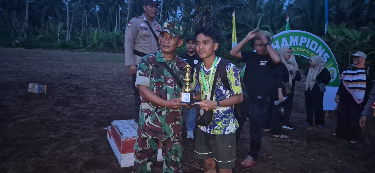 Pjs Danramil 10/Plg Hadiri Penutupan Final Turnamen Bola Bina Ria Cup II 