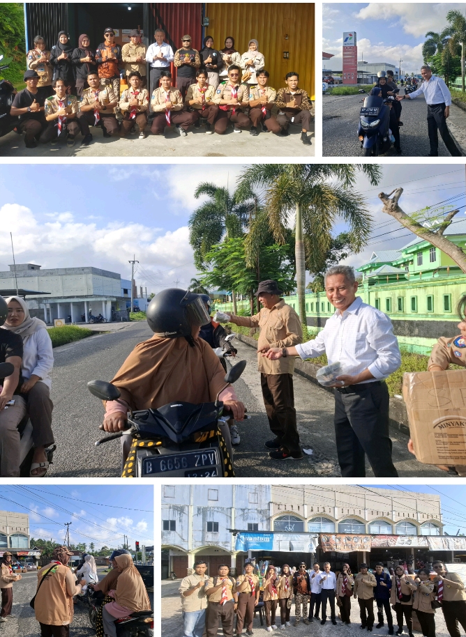 Gerakan Pramuka Natuna Berbagi Takjil di Dua Lokasi